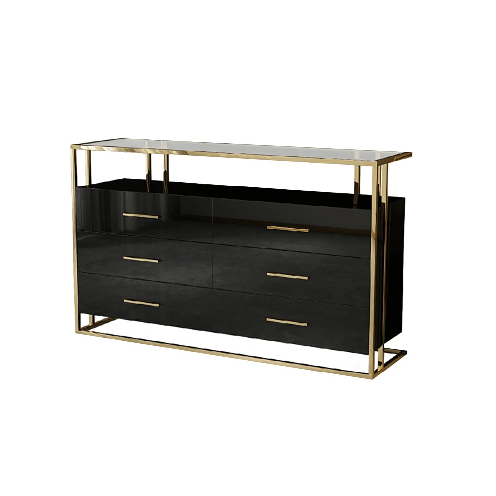 1500mm Buffet Rectangulaire Moderne avec Étagères et Tiroirs image de fenêtre