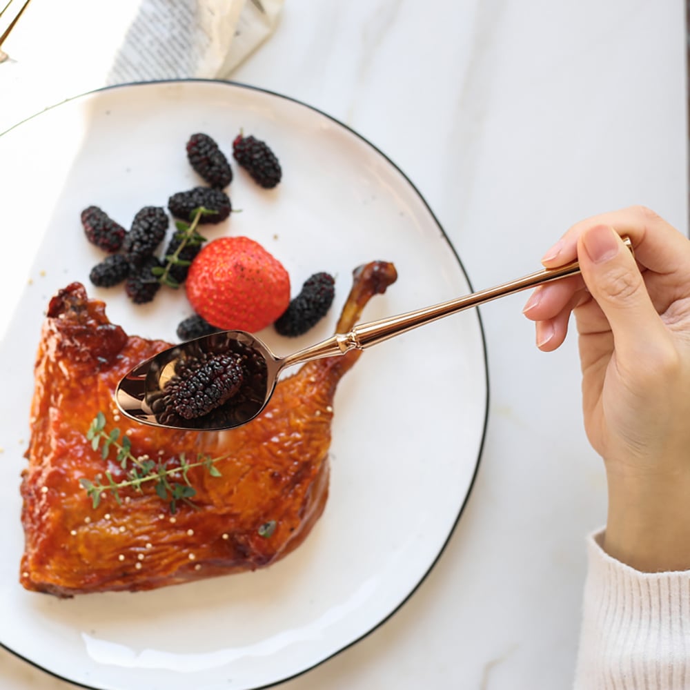 60 Pieces Stainless Steel Flatware Set in Bamboo Shape, Service for 12 window image