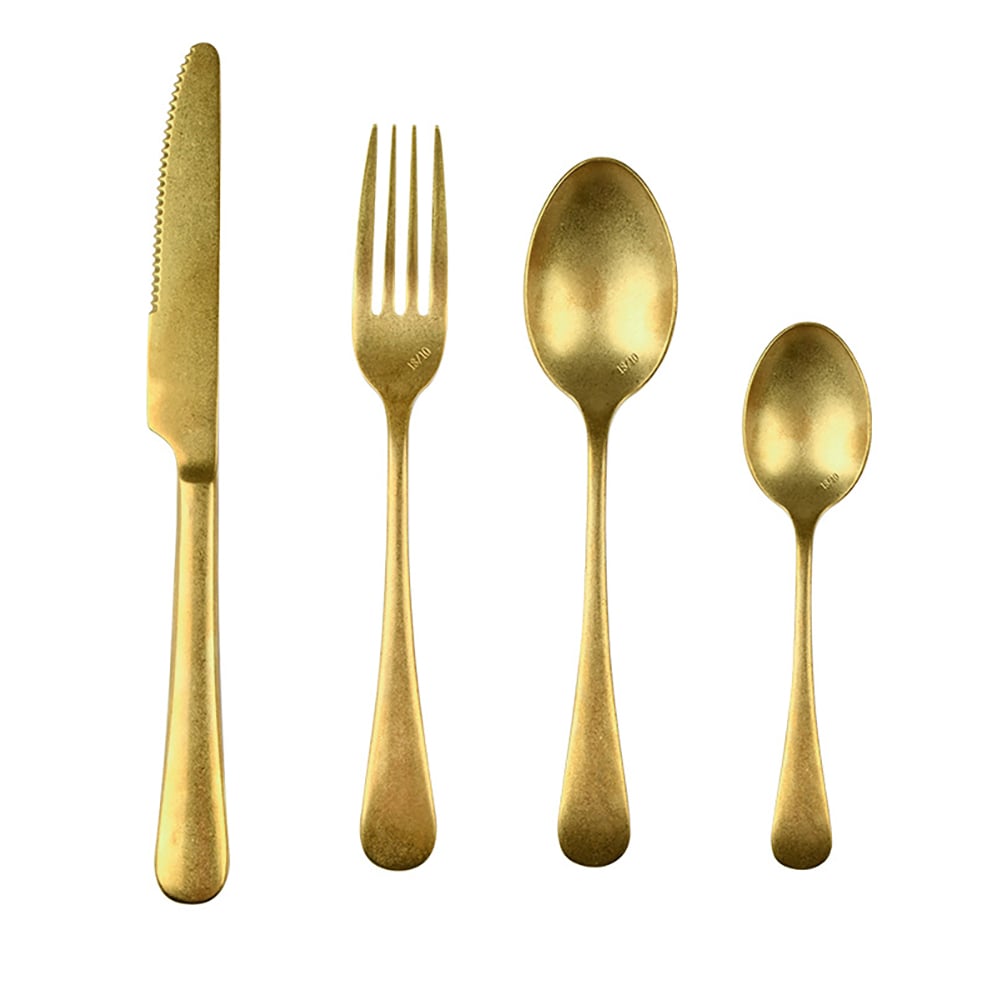 16 Pieces Stainless Steel Flatware Set with Brushed Surface, Service for 4 window image