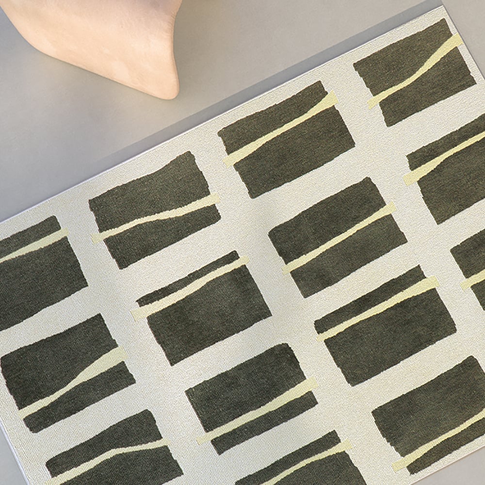 1820mm x 2700mm Rectangular Contemporary Multipurpose Green Area Rug window image