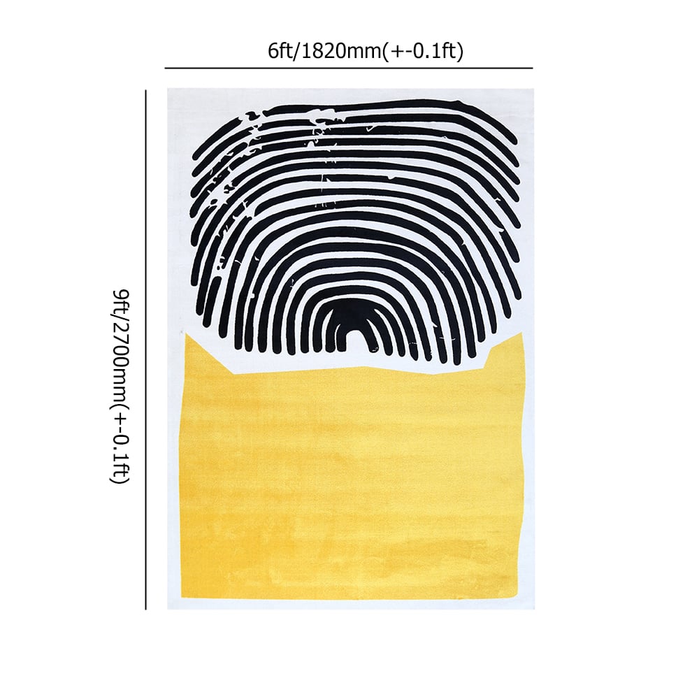 1530mm x 2430mm Rectangular Contemporary Multipurpose Yellow & Black Area Rug