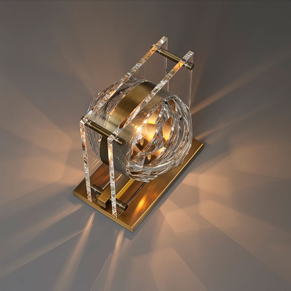 Postmoderne geometrische kristallen tafellamp 1-licht met aan/uit-schakelaar Vensterafbeelding