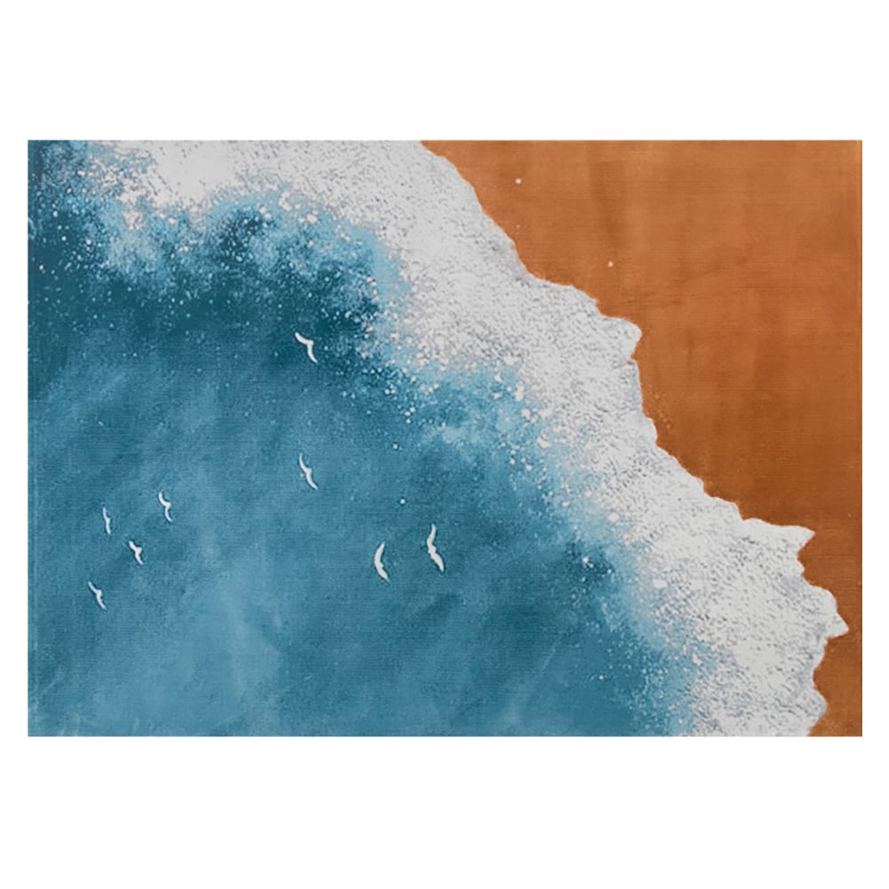 2650mm x 3650mm Multipurpose Rectangular Contemporary Blue Area Rug window image