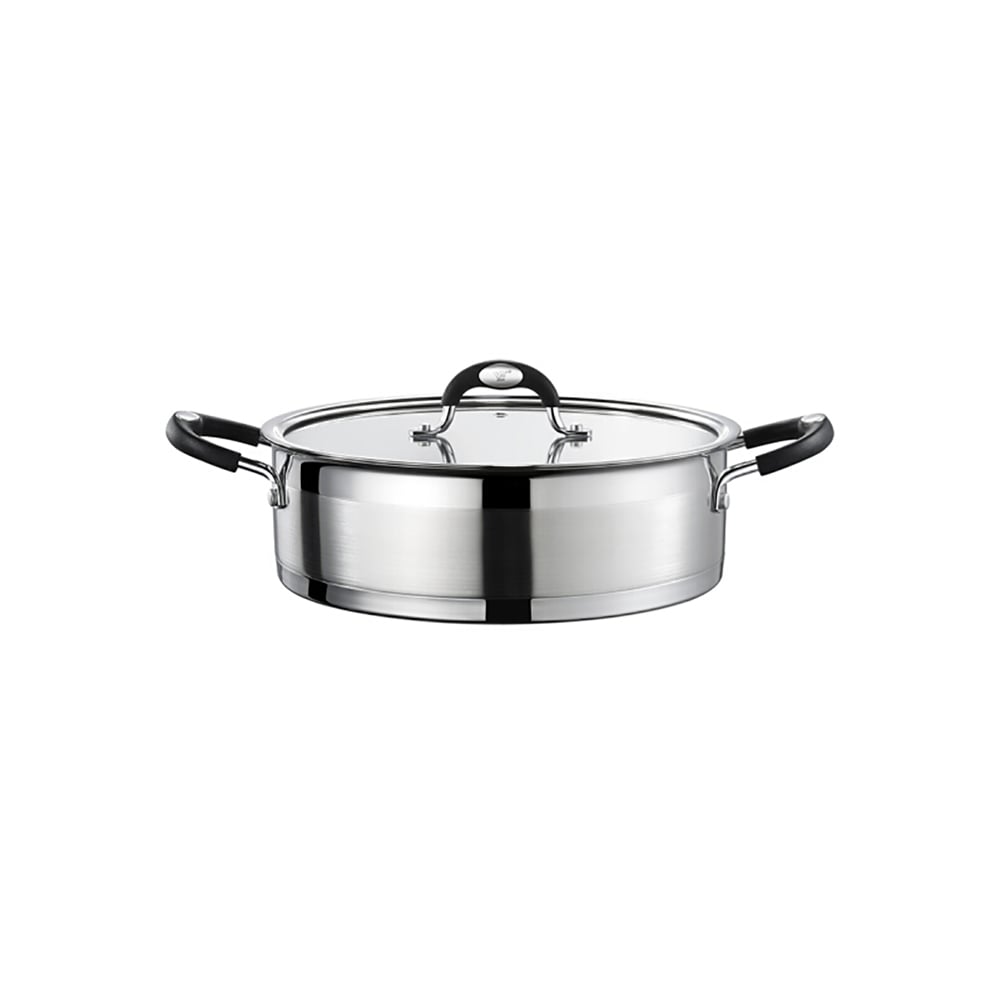 Lot de 8 batteries de cuisine tripliées à base de cuivre avec super conductivité thermique image de fenêtre