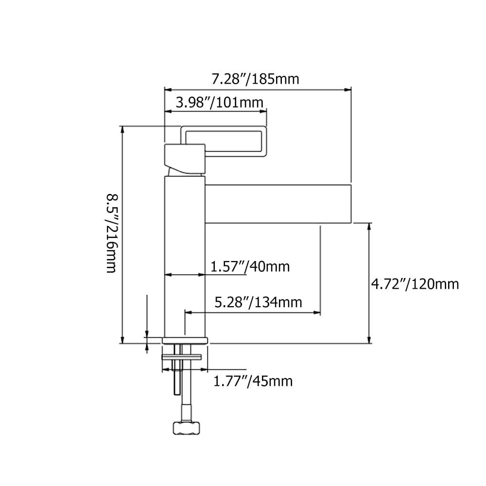 Geomatric Bathroom Basin Tap Solid Brass Monobloc Black and Gold window image