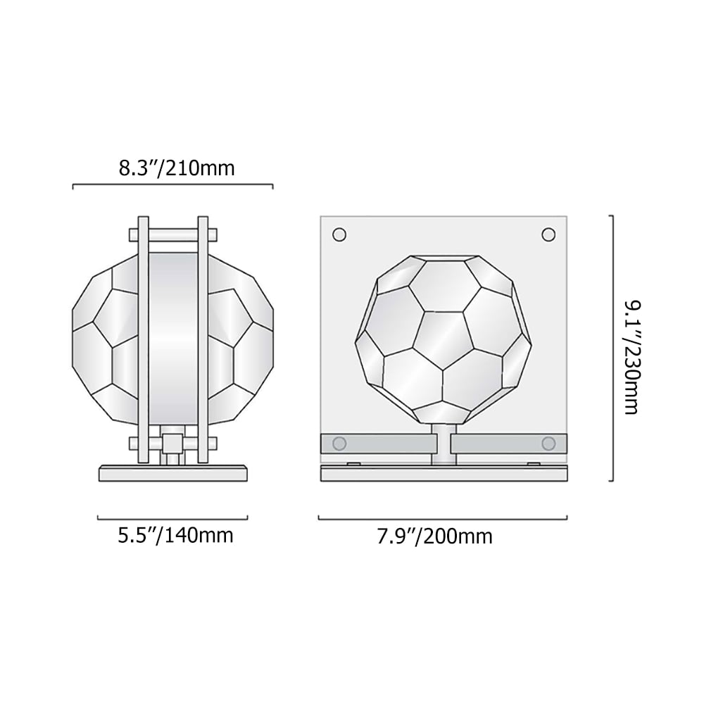 Postmoderne geometrische kristallen tafellamp 1-licht met aan/uit-schakelaar Vensterafbeelding