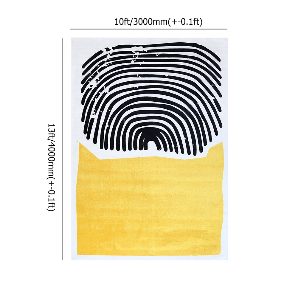 1530mm x 2430mm Rectangular Contemporary Multipurpose Yellow & Black Area Rug