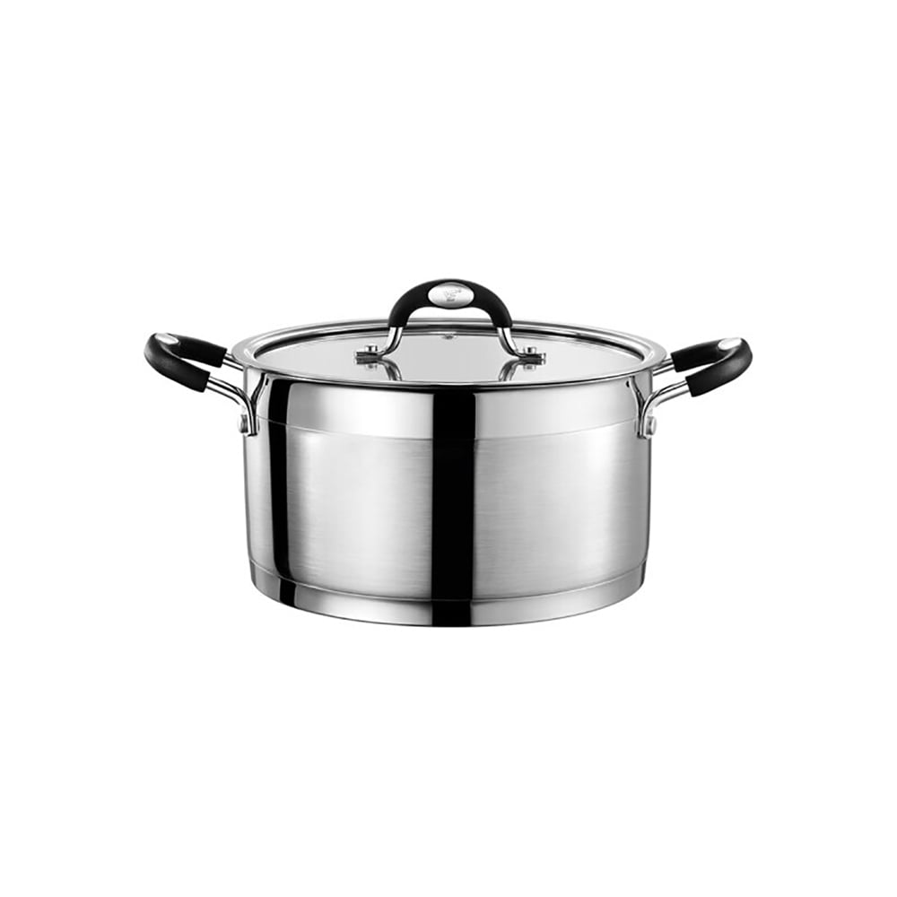 Lot de 8 batteries de cuisine tripliées à base de cuivre avec super conductivité thermique image de fenêtre