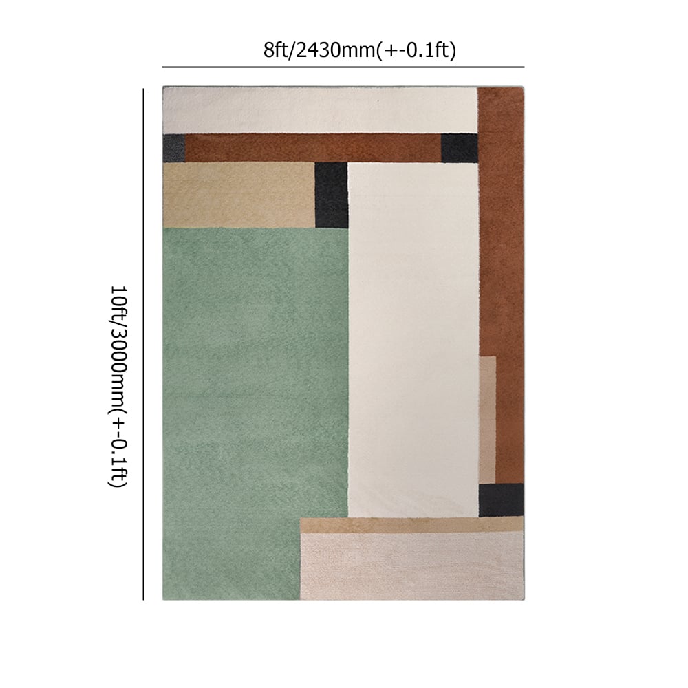 5' x 8' Rectangular Geomatric Contemporary Multipurpose Green Area Rug ...