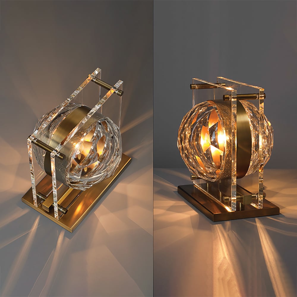 Postmoderne geometrische kristallen tafellamp 1-licht met aan/uit-schakelaar Vensterafbeelding