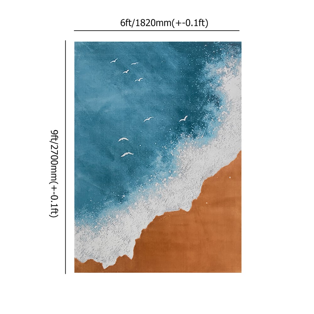 2650mm x 3650mm Multipurpose Rectangular Contemporary Blue Area Rug window image