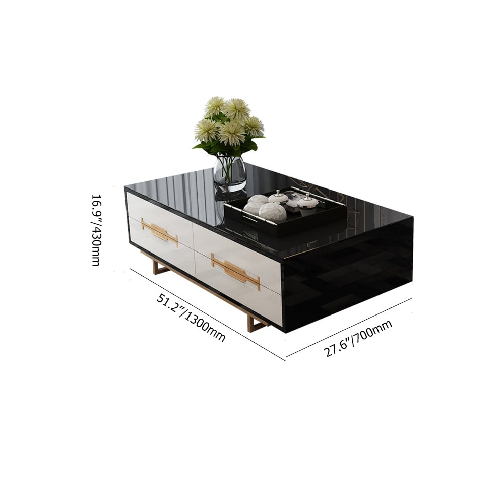 Modern White Tempered Glass Coffee Table TV Stand Storage Living Room Set of 2 window image