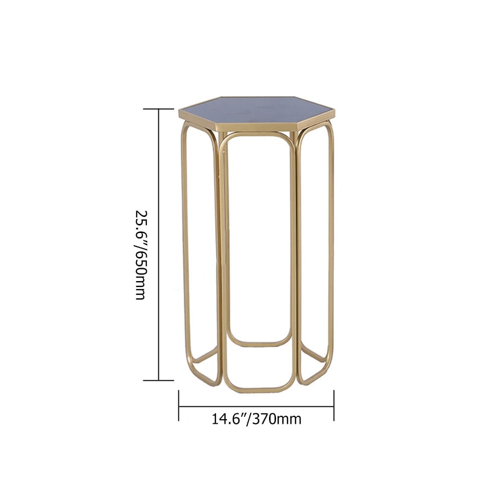 Large Luxury Hexagonal Plant Stand Flower Pots Holder in Gold & Black window image
