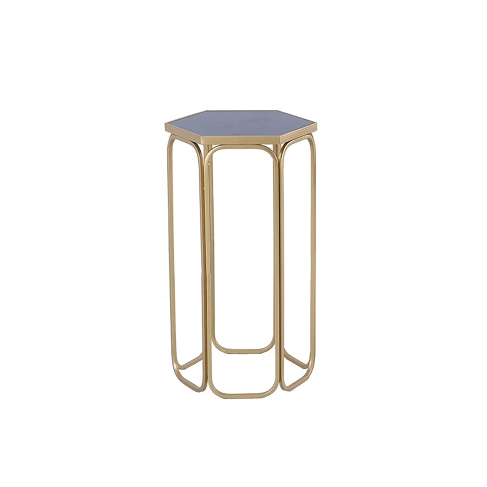 Large Luxury Hexagonal Plant Stand Flower Pots Holder in Gold & Black window image