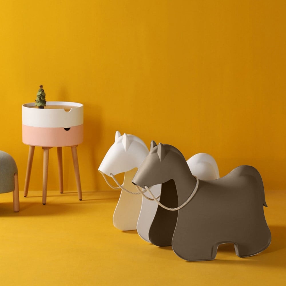 Plastic Brown Kids Chair Pony Style Animal Design window image