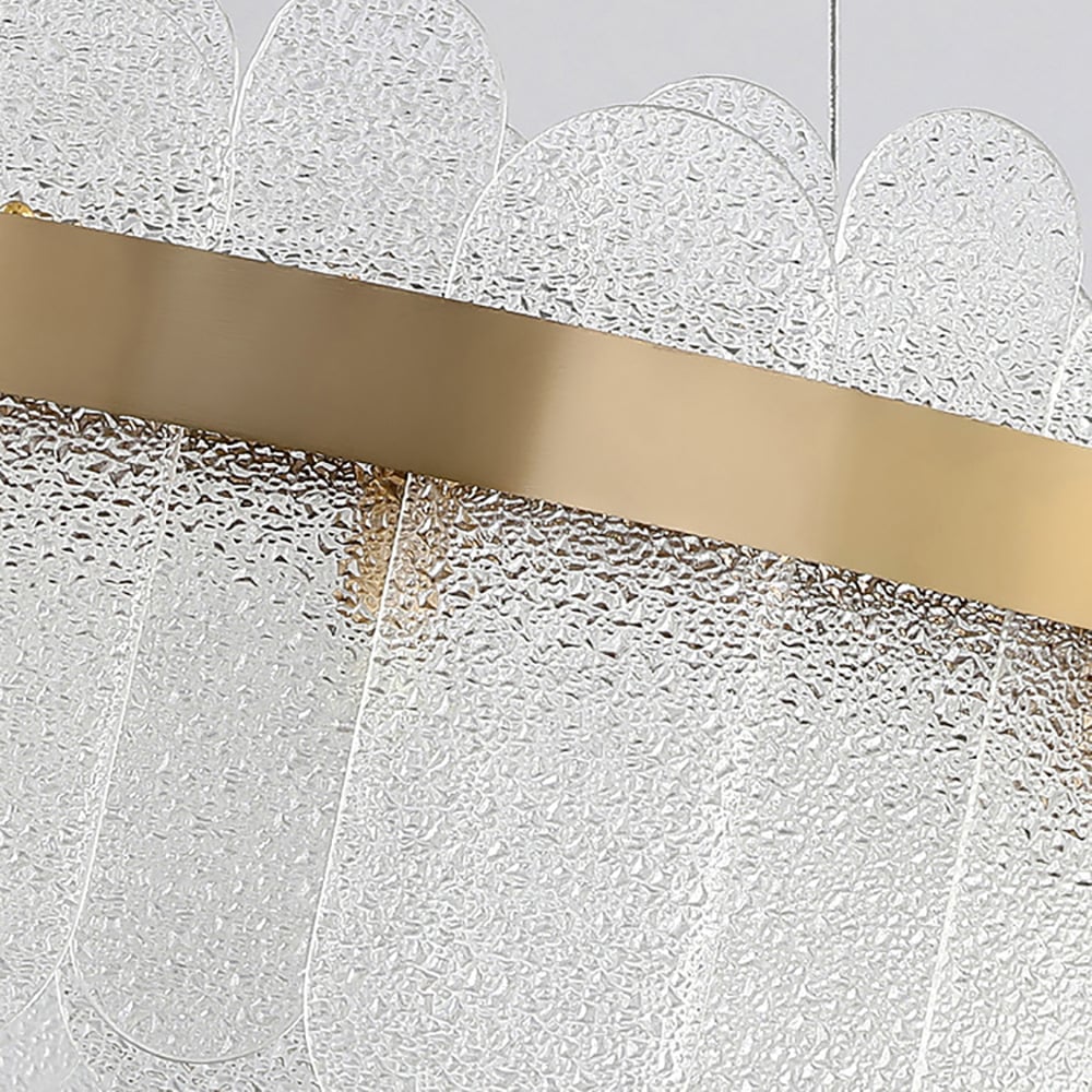 Modern 12-Light Tiered Clear Glass Island Light with Oval Frame window image