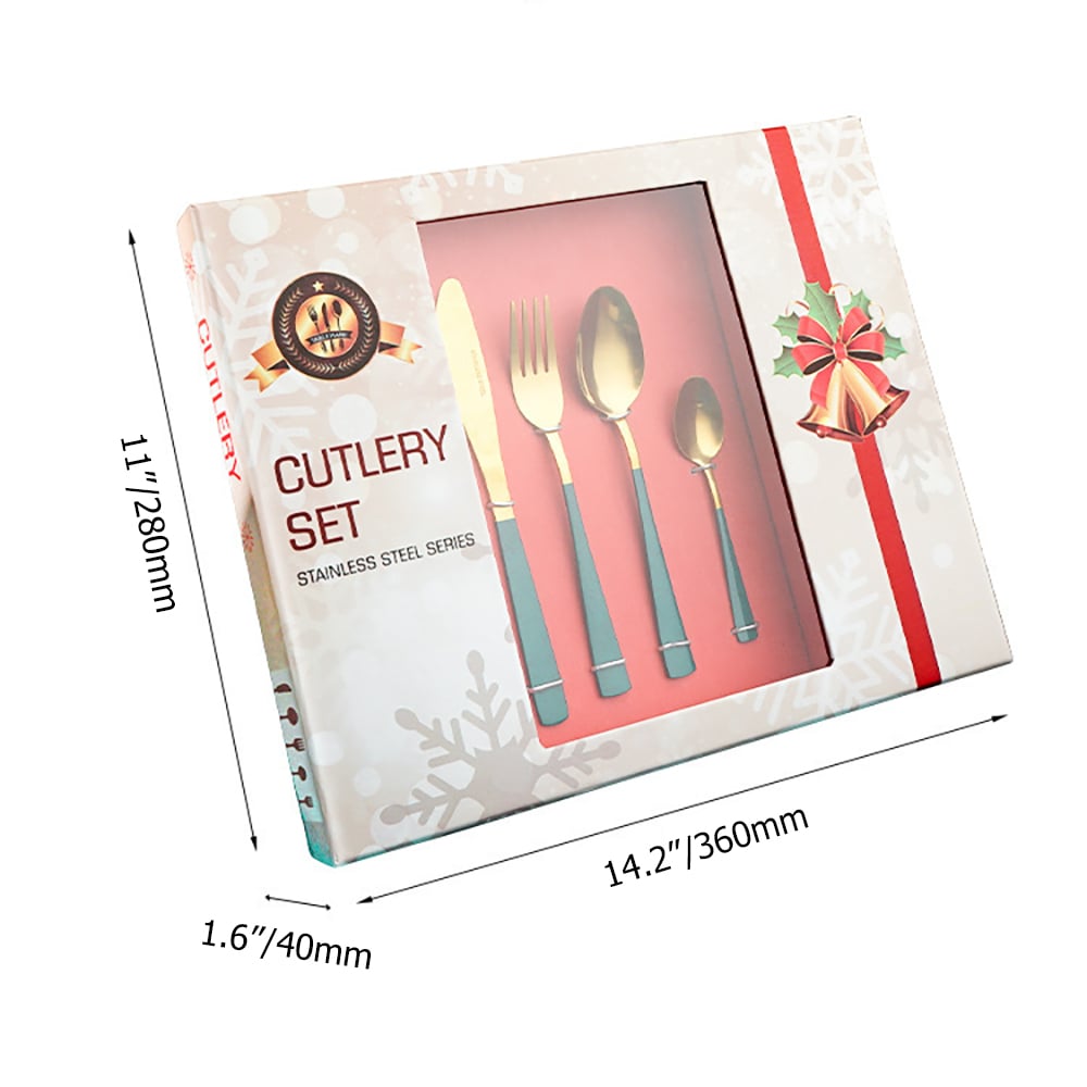 24 Pieces Stainless Steel Flatware Set with Gift Box, Service for 6 window image