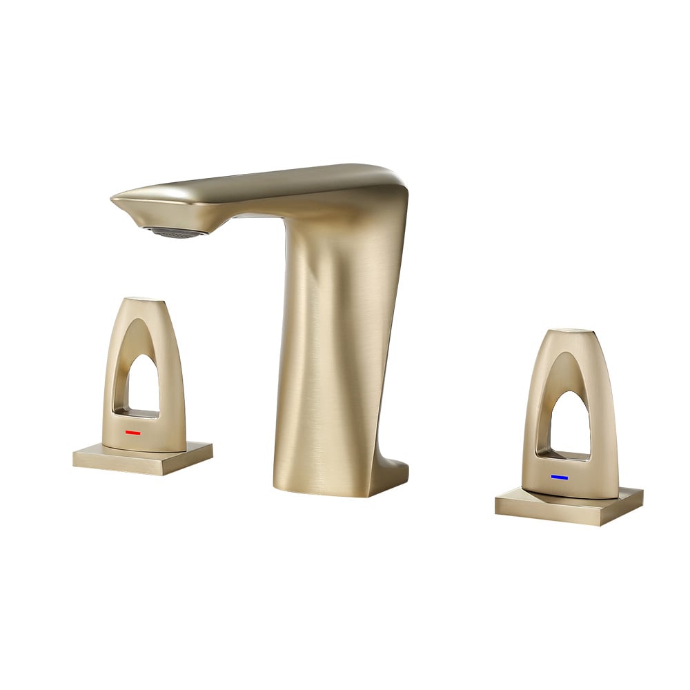 Modern Bathroom 3-Hole Basin Tap Double Handle in Polished Chrome window image