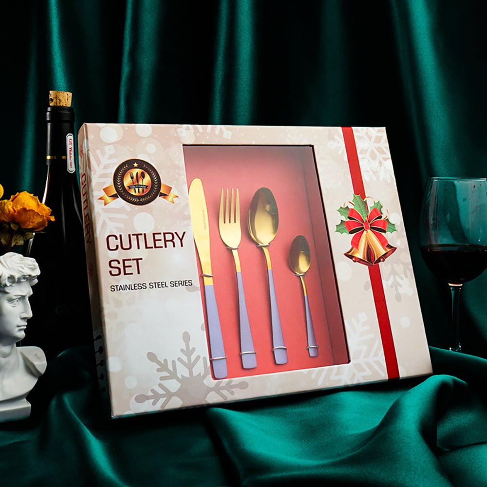 24 Pieces Stainless Steel Flatware Set with Gift Box, Service for 6 window image