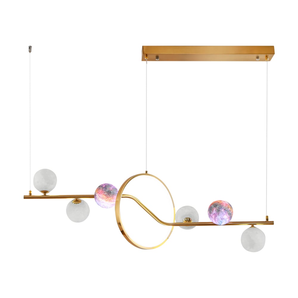 Modern 6-Light LED Island Light Ceiling Light with Globe Shade window image