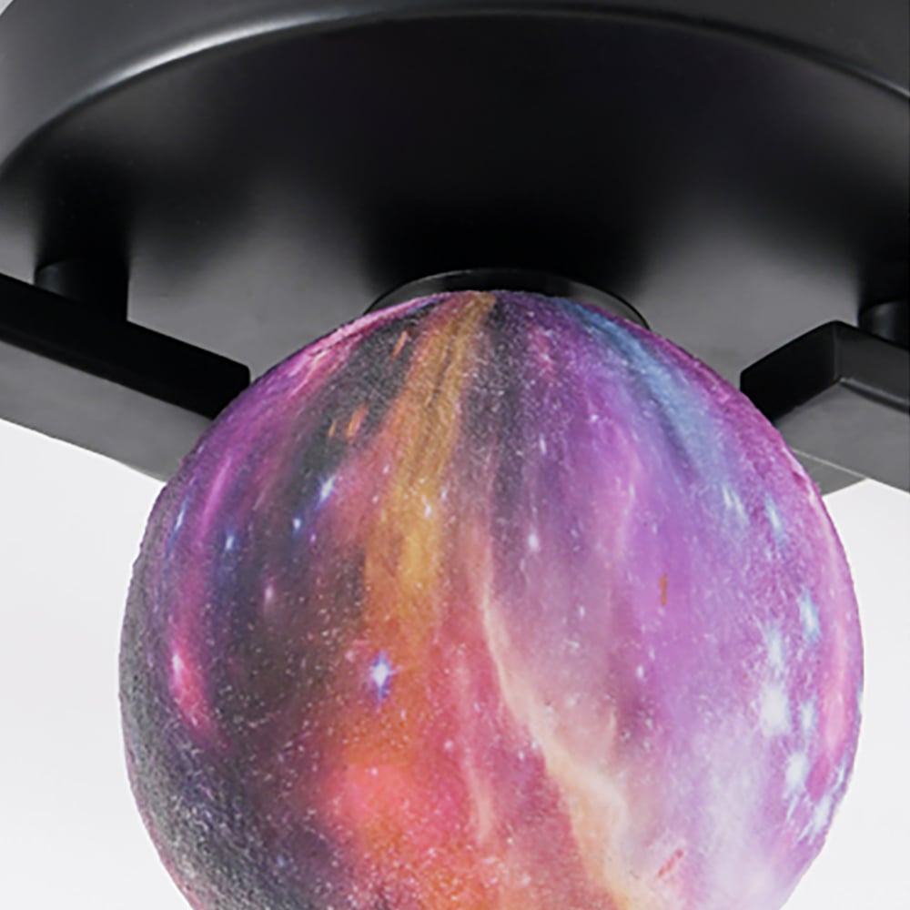 Modern Minimalist 3-Light Semi Flush Mount Lighting with 3D Moon Shade window image