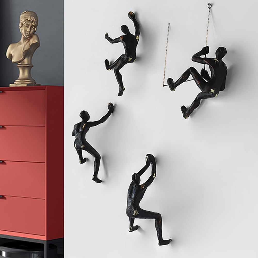 4 Pieces Nordic Retro Industrial Style Climber Metal Wall Decor window image