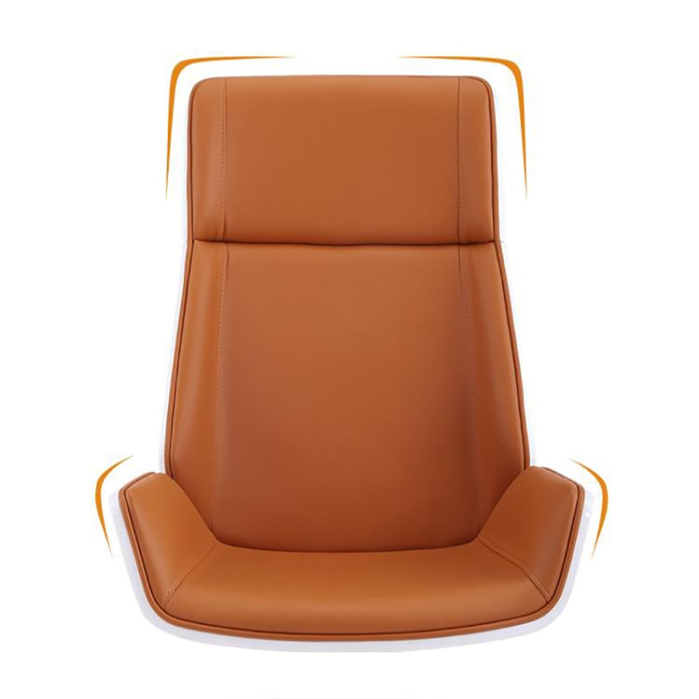 Chaise de bureau en similicuir avec roulettes et hauteur réglable image de fenêtre