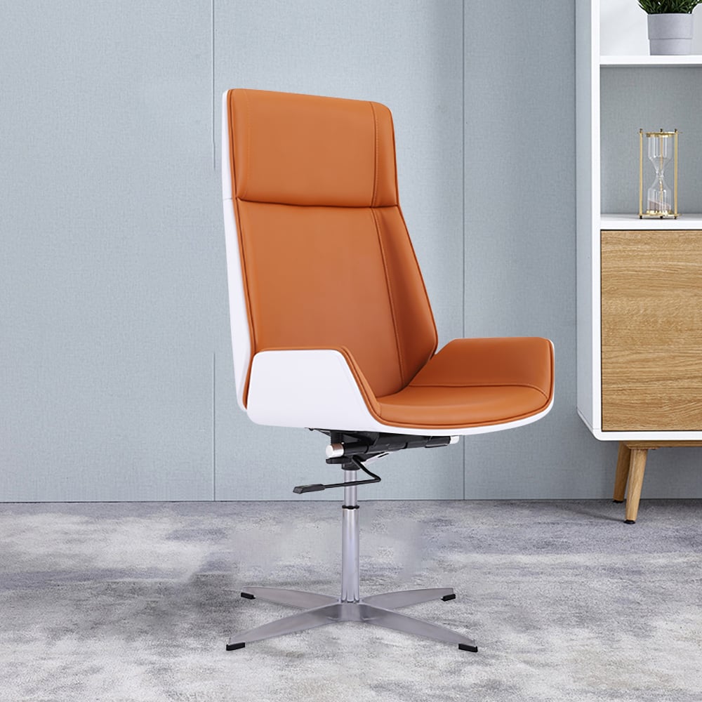 Chaise de bureau en similicuir avec roulettes et hauteur réglable image de fenêtre