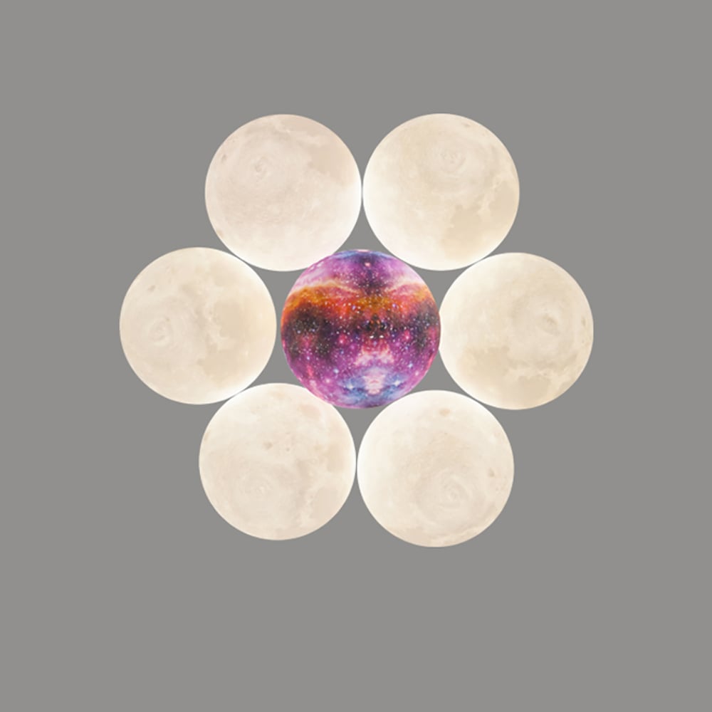 Moderne lineaire LED 7-licht 3D PLA lampenkap hanglamp Vensterafbeelding