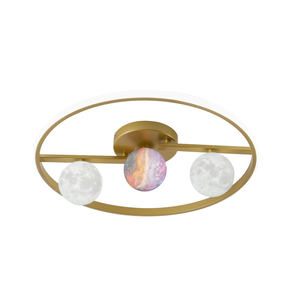 Illuminazione da incasso moderna e minimalista a 3 luci con paralume lunare 3D Immagine della finestra