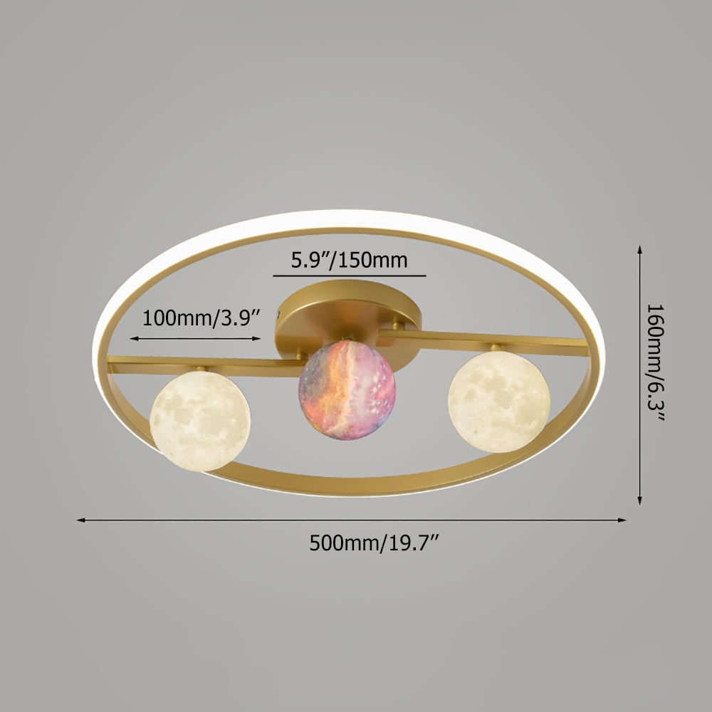 Illuminazione da incasso moderna e minimalista a 3 luci con paralume lunare 3D Immagine della finestra