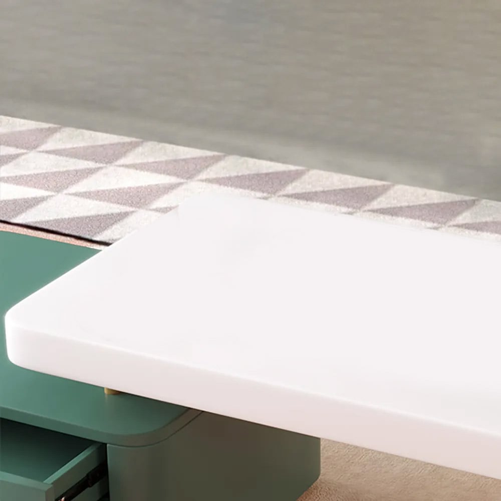 Contemporary Pink & White & Green Coffee Table with Storage Extendable Table window image