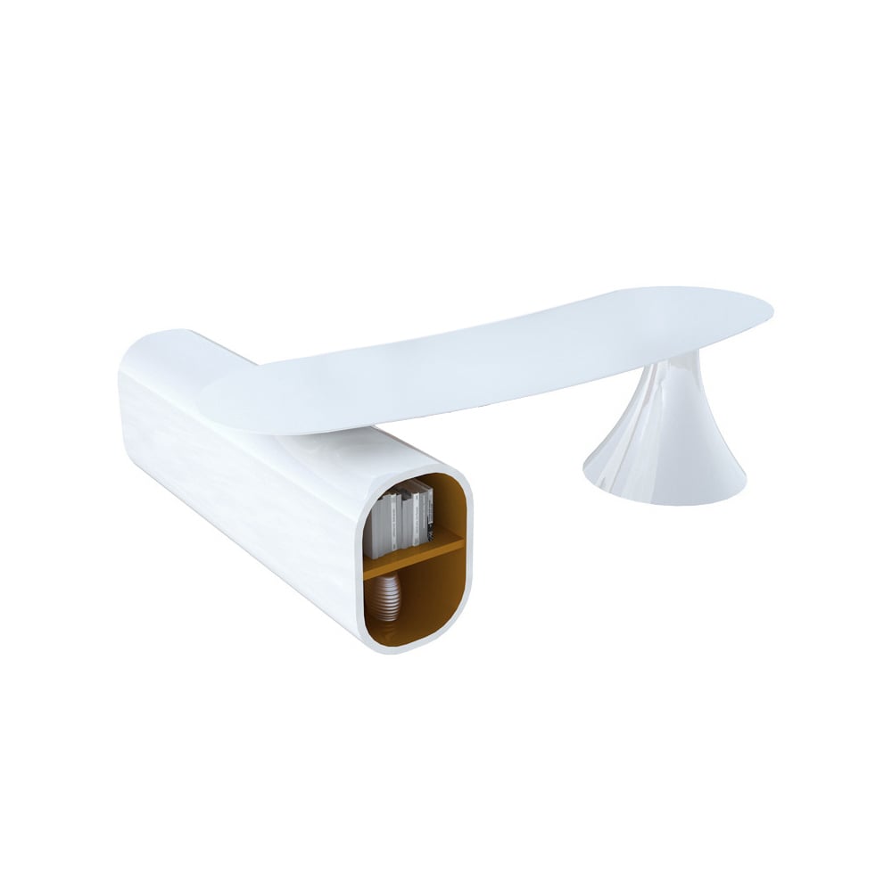 Bureau de bureau exécutif créatif en forme de L blanc moderne 1800 mm, main droite image de fenêtre