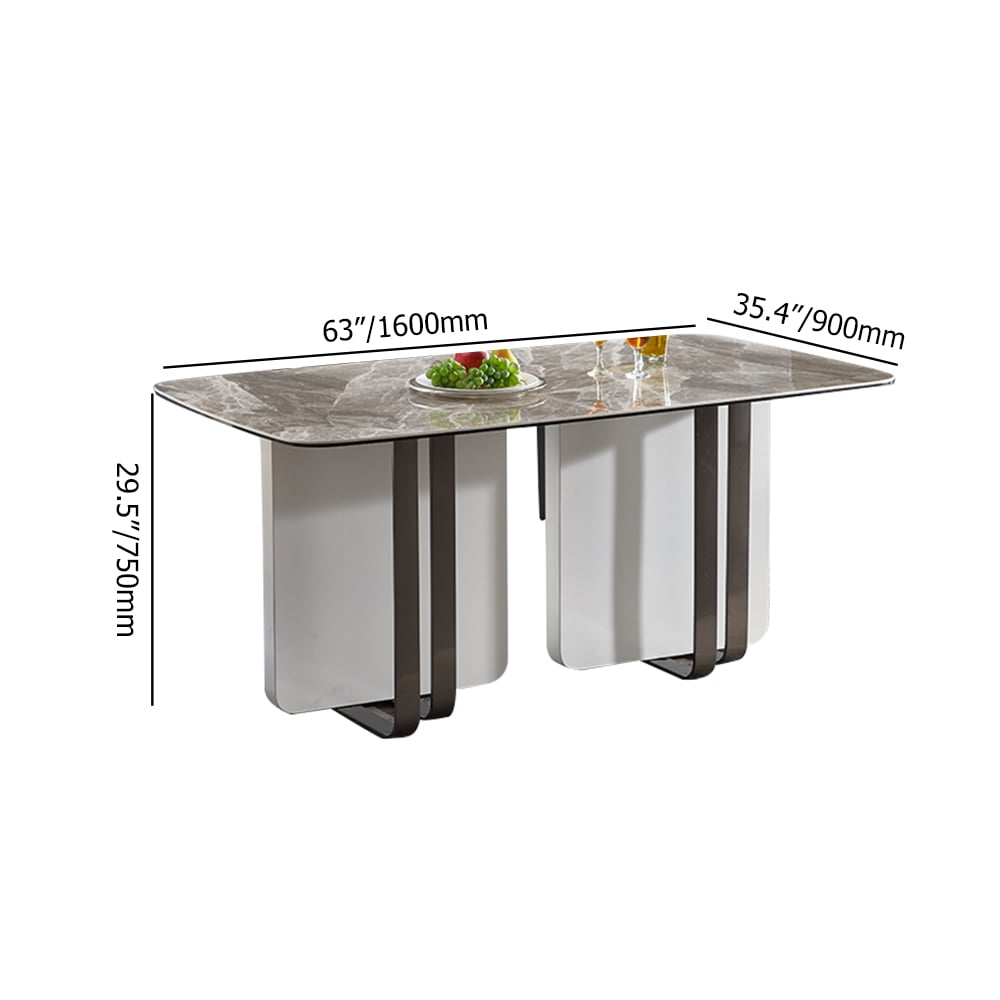 63" Modern Rectangular Sintered Stone Top Dining Table Table Only window image