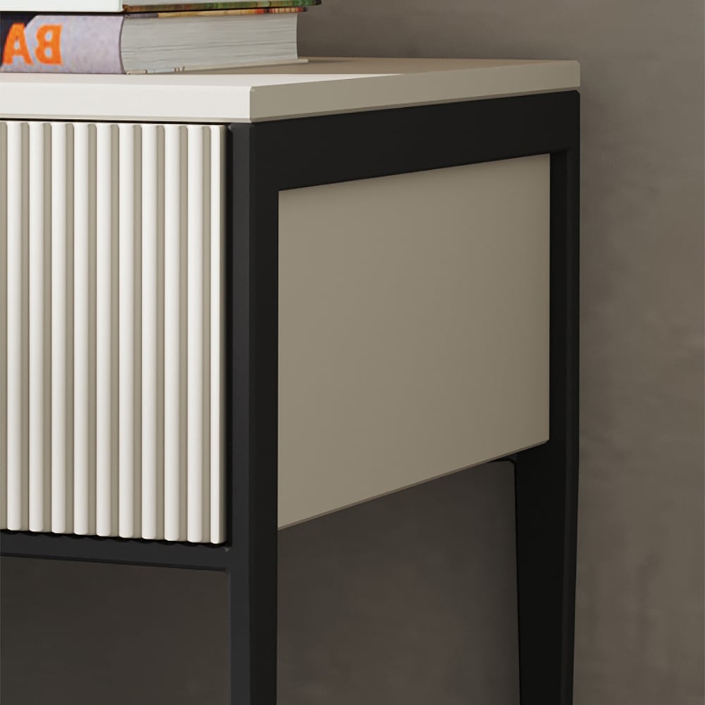Modern Minimalist Bedside Table with 1 Drawer Nightstand window image