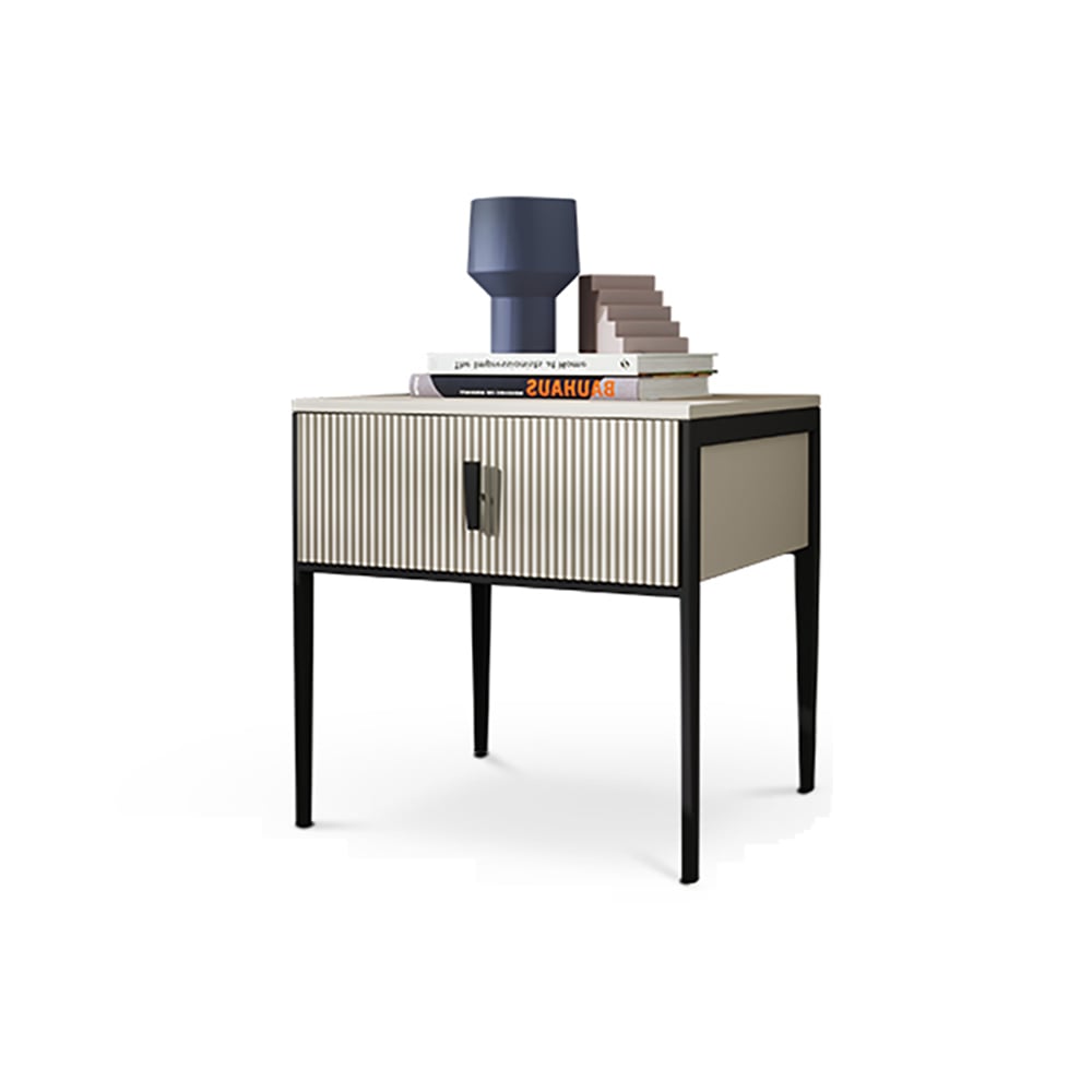 Modern Minimalist Bedside Table with 1 Drawer Nightstand window image