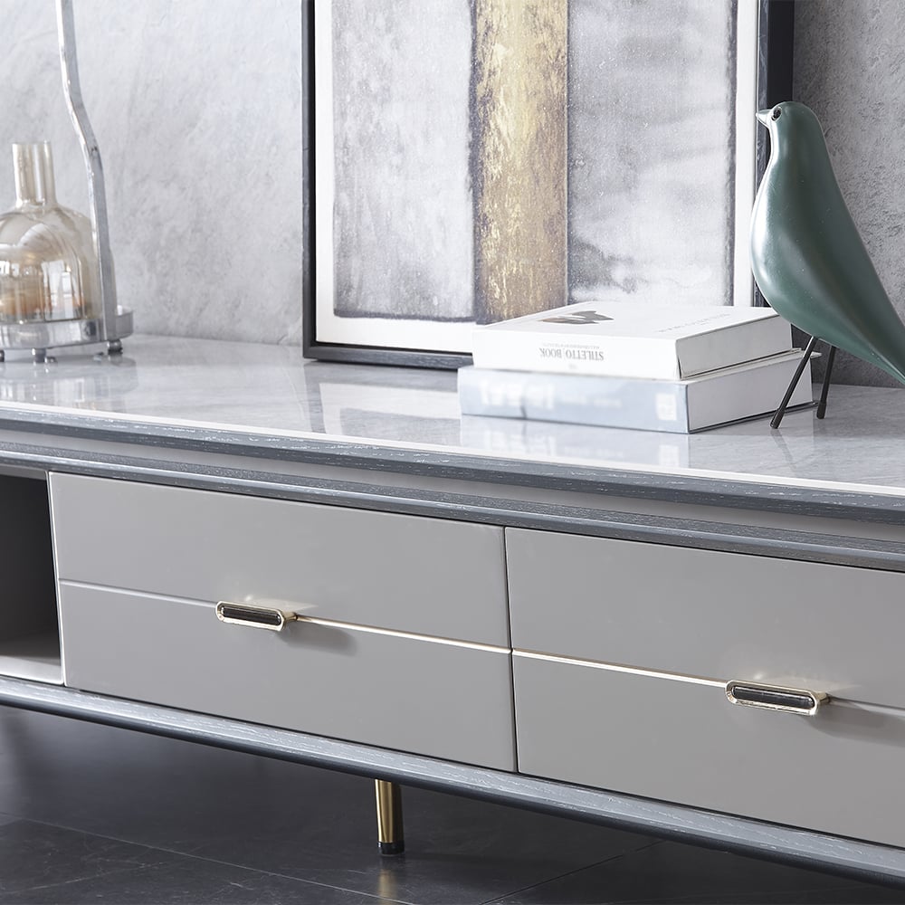 Post-modern Rectangular Coffee Table & TV Console & Side Cabinet Set of 3 window image