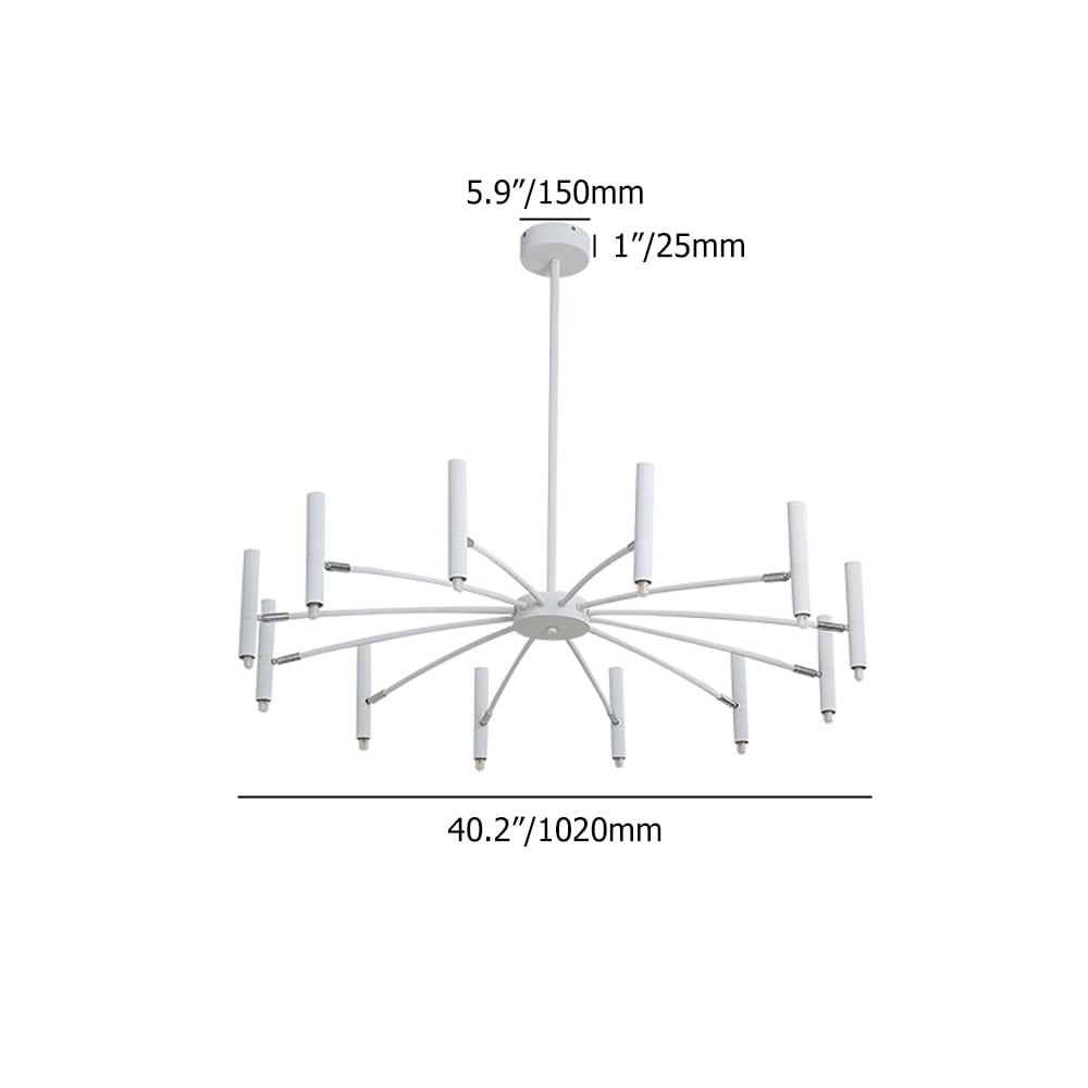 Lustres classiques Candélabrure 12 lumières blancs en vernis poêle Poids, dimensions, image