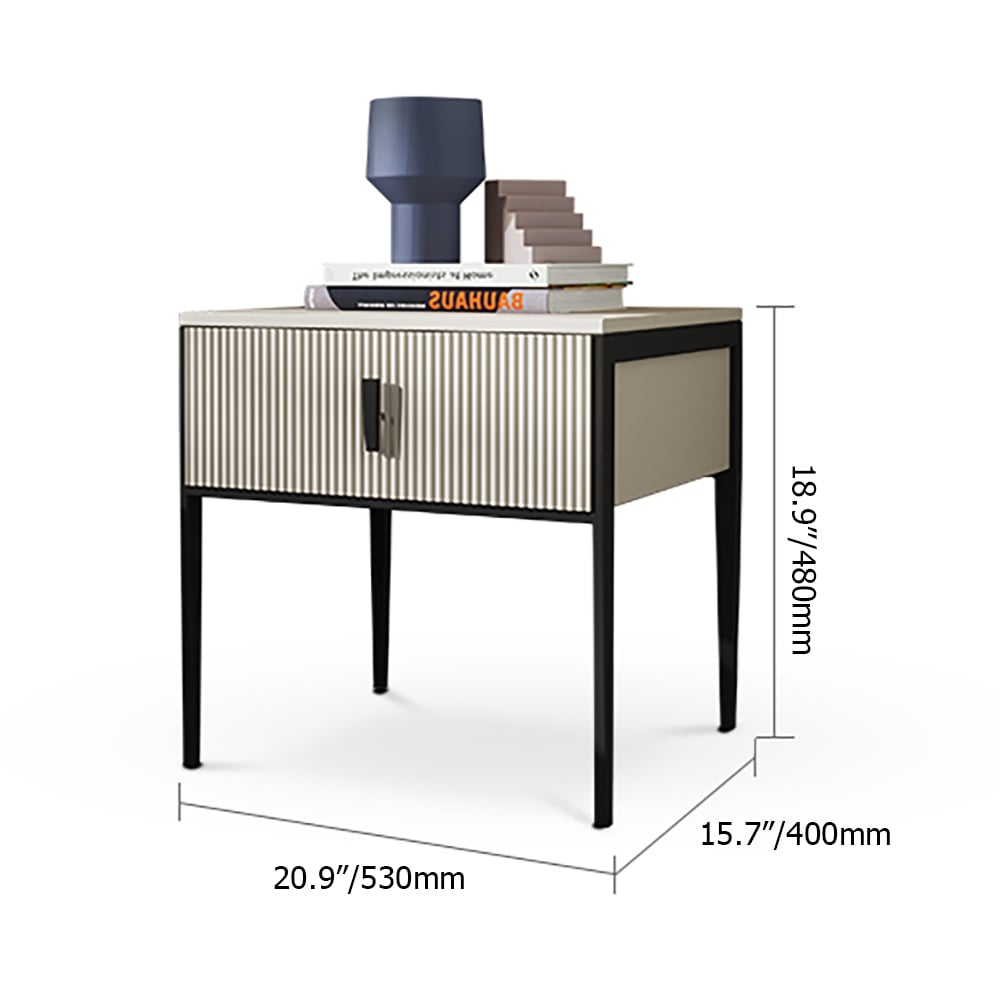 Modern Minimalist Bedside Table with 1 Drawer Nightstand window image