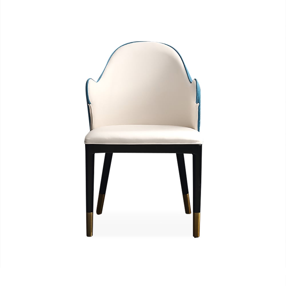 Mid-Century Microfiber Leather Dining Chair Upholstered in Blue window image
