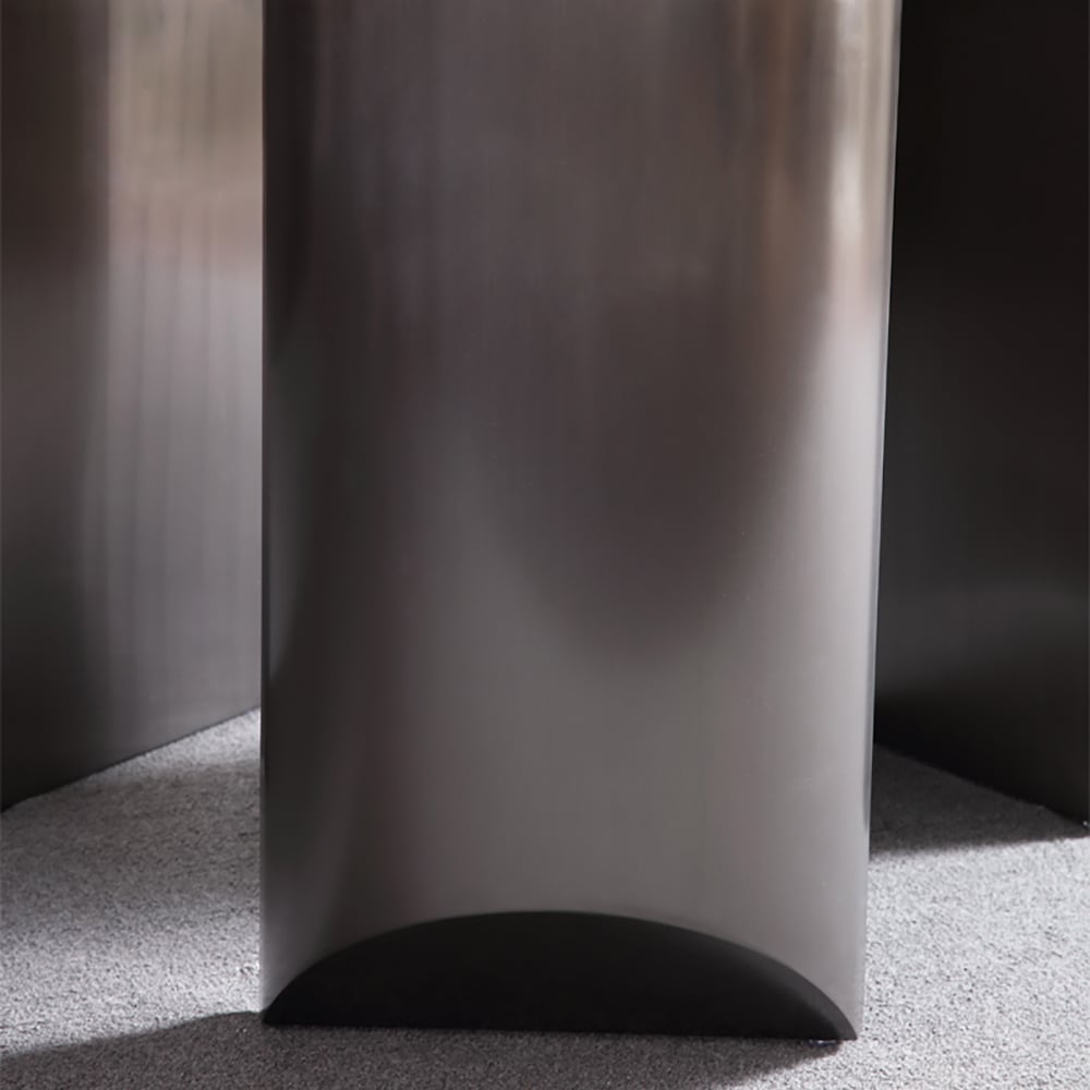 53.1" Modern Round Sintered Stone Dining Table Stainless Steel legs ...