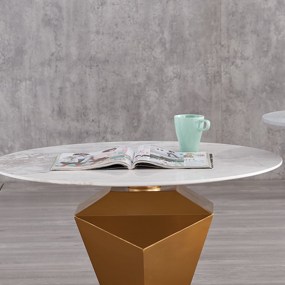 Modern Sintered Stone Bunching Coffee Table with Stainless Steel Base window image