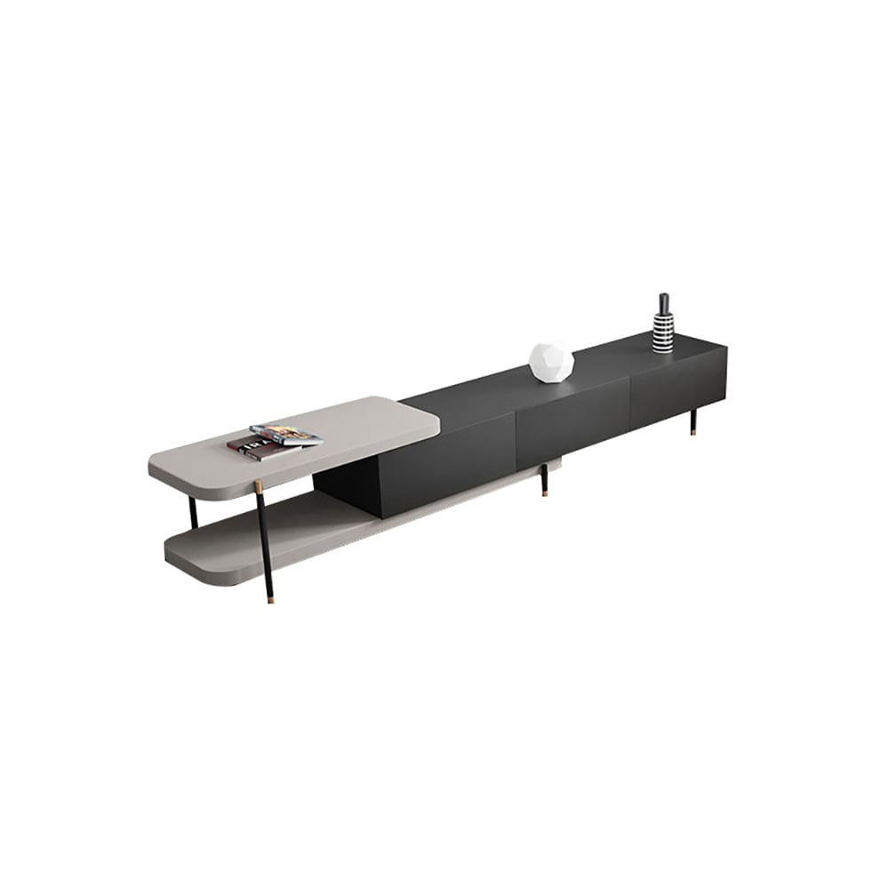 Post-modern Rectangular Extendable TV Console with Drawers window image