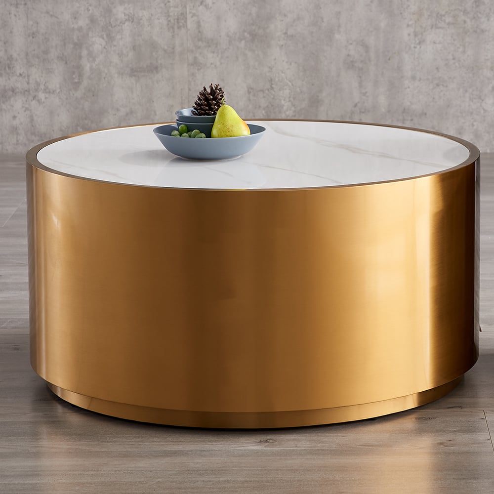 Modern Sintered Stone Nesting Coffee Table with Stainless Steel Base window image