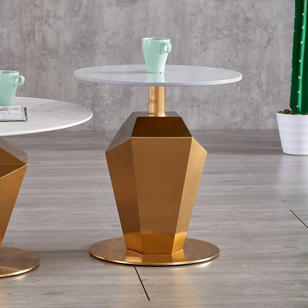 Modern Sintered Stone Bunching Coffee Table with Stainless Steel Base window image