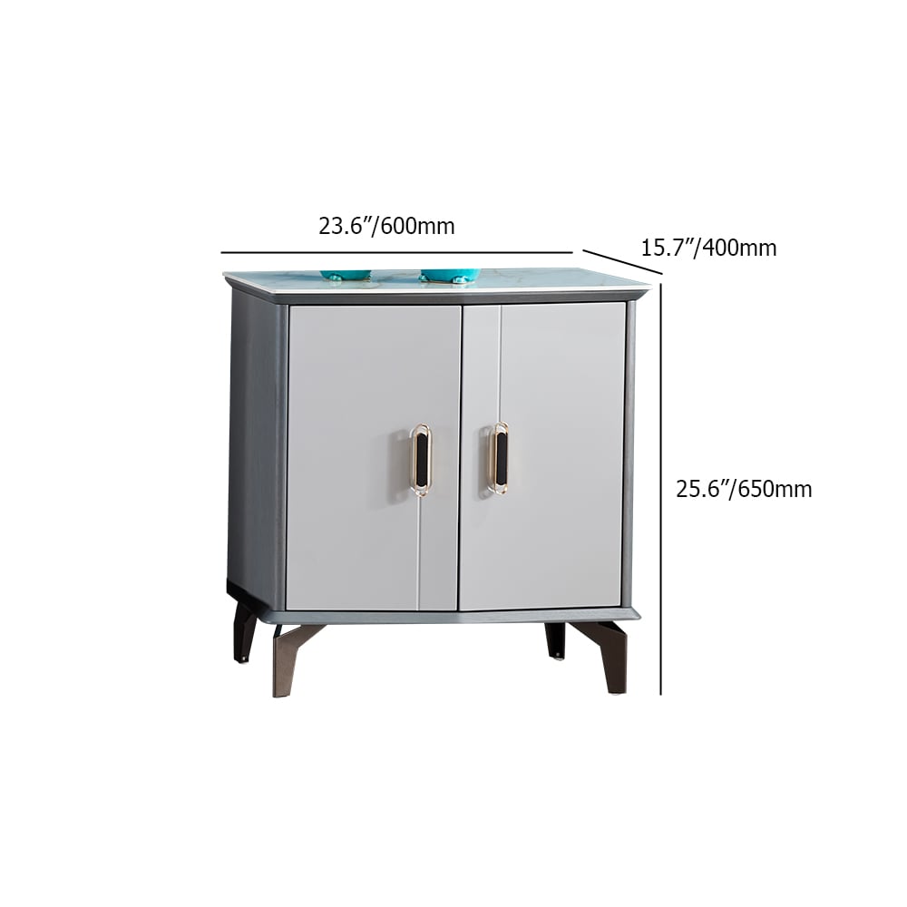 Modern Rectangular Side Cabinet with 2 Doors Shelf Accent Cabinet window image