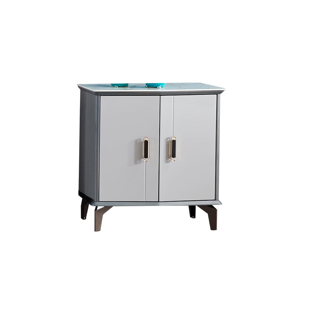 Modern Rectangular Side Cabinet with 2 Doors Shelf Accent Cabinet window image