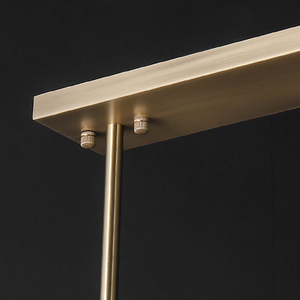 Modern 10-Light Linear Kitchen Island Light with Double Row White Globe Shaped Lamps window image