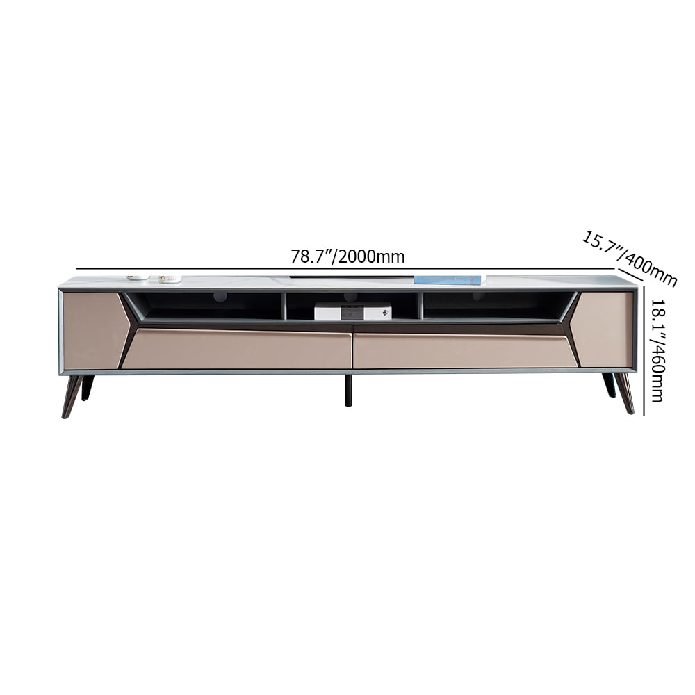 Modern Rectangular TV Console with Drawers & Shelves TV Stand window image