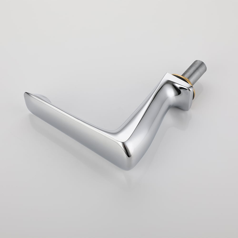 Modern Deck Mounted 3-Handle Roman Tub Faucet with Sprayer in Polished Chrome window image